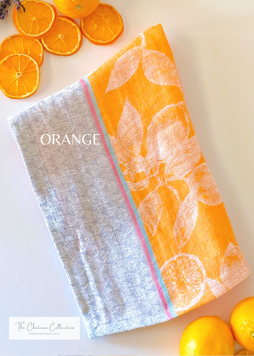 Orange Tea Towels Fruit Kitchen Towel Orange Dish Towels 