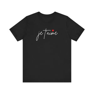 Je T'aime Black Short Sleeve Tee