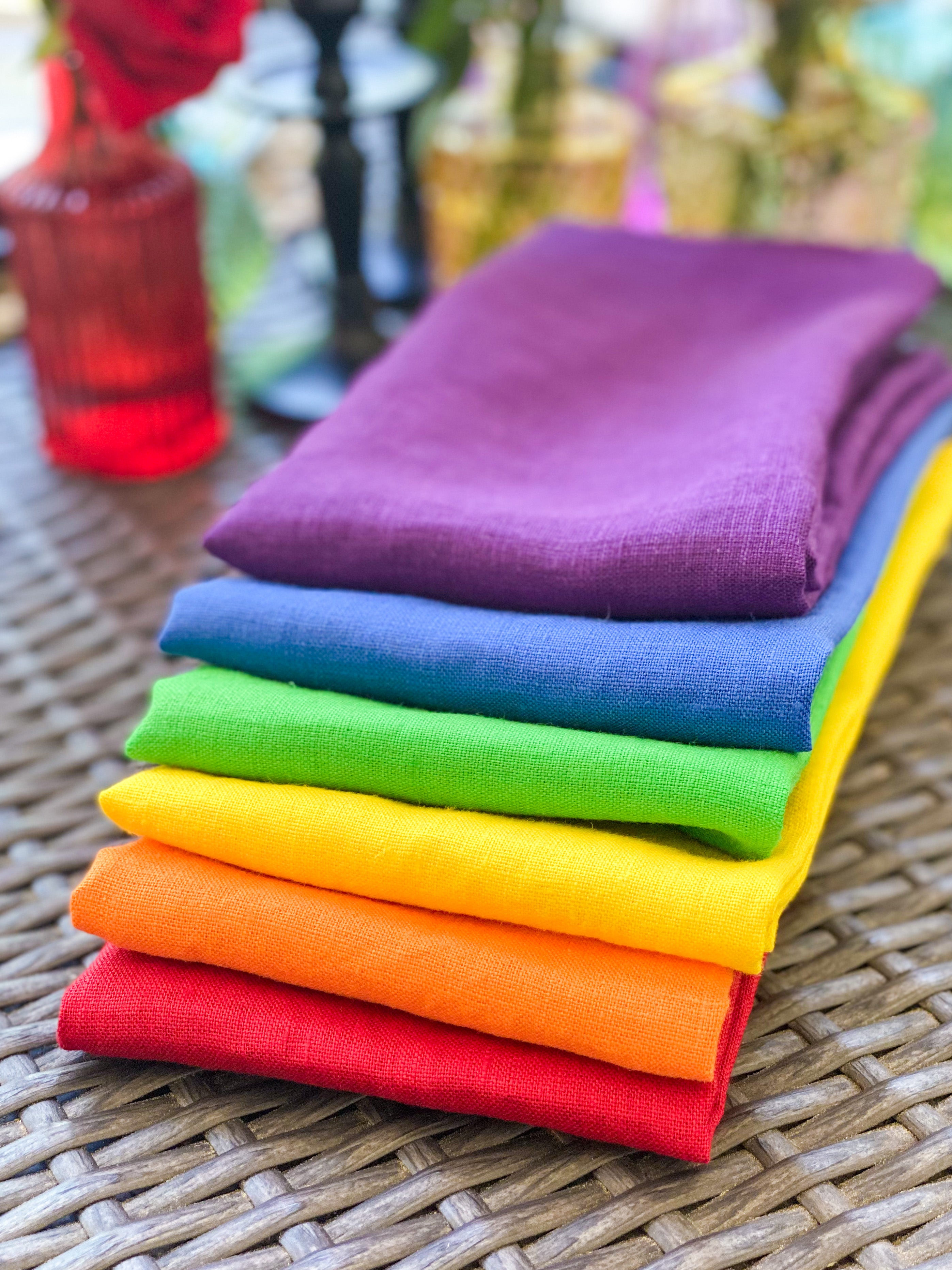 Cloth Napkins 12-Set (Solid Colors) Earthy Rainbow
