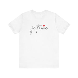 Je T'aime White Short Sleeve Tee