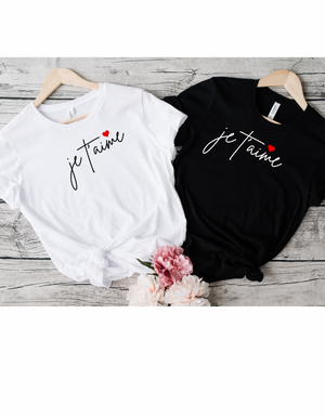 Je T'aime White Short Sleeve Tee