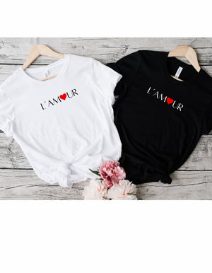 L' Amour Black Short Sleeve Tee