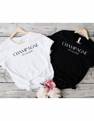 Champagne S'il Vous Plaît White Short Sleeve Tee